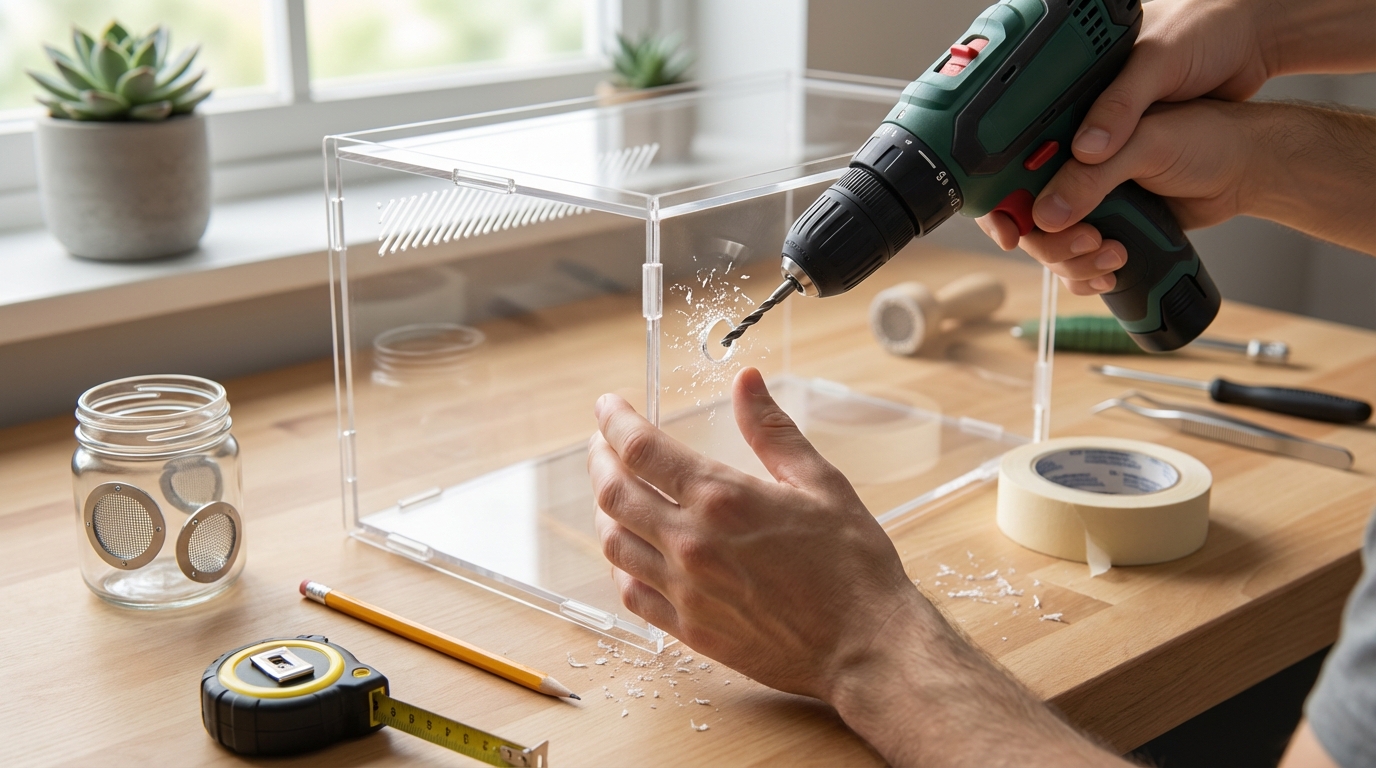 【実践】爬虫類ケースへの空気穴の開け方3ステップ
