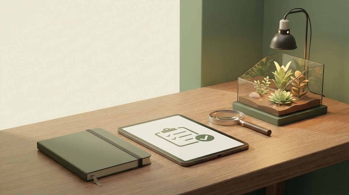 爬虫類ショップ訪問前のチェックリスト