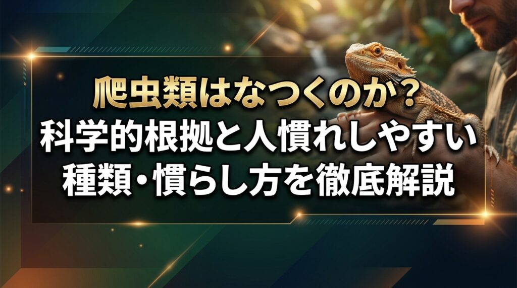 爬虫類はなつくのか？科学的根拠と人慣れしやすい種類・慣らし方を徹底解説