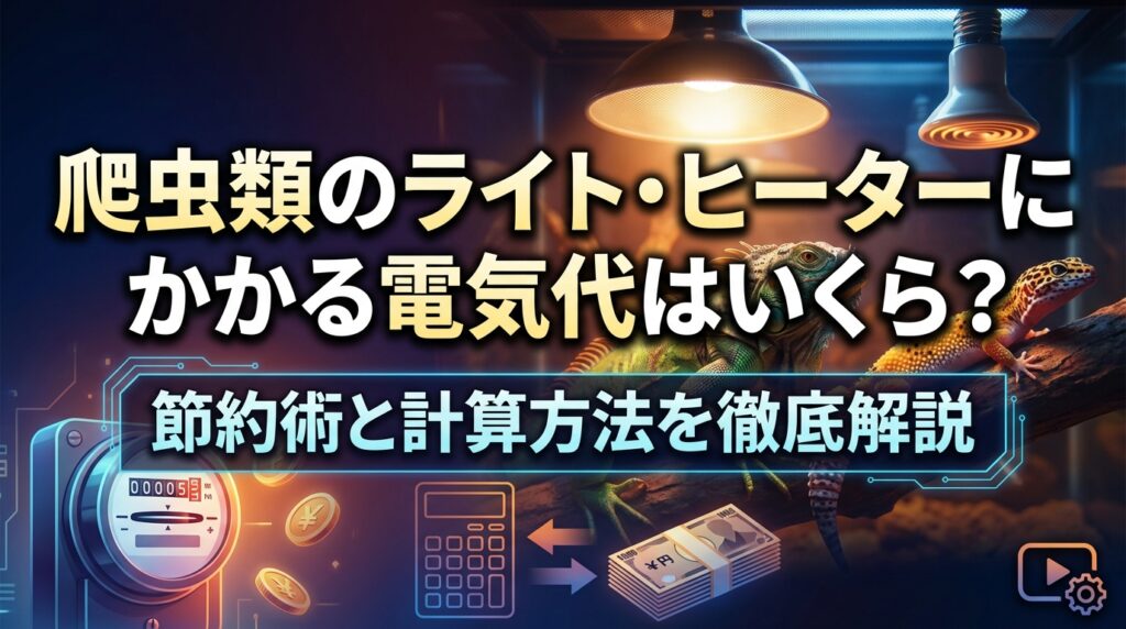 爬虫類のライト・ヒーターにかかる電気代はいくら？節約術と計算方法を徹底解説