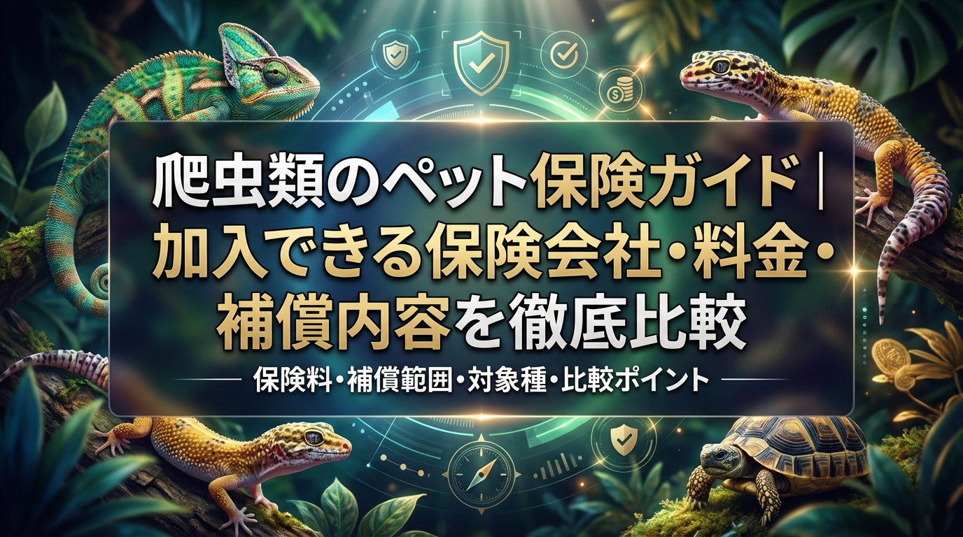 爬虫類のペット保険ガイド｜加入できる保険会社・料金・補償内容を徹底比較