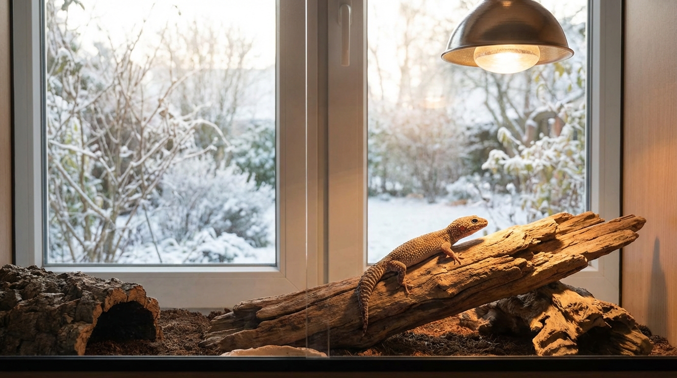 【結論】爬虫類はエアコンなしでも冬を越せる