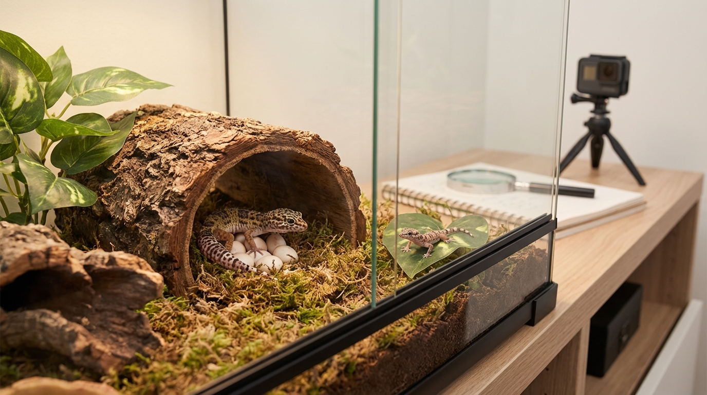 飼育下で爬虫類の子育てを観察する方法
