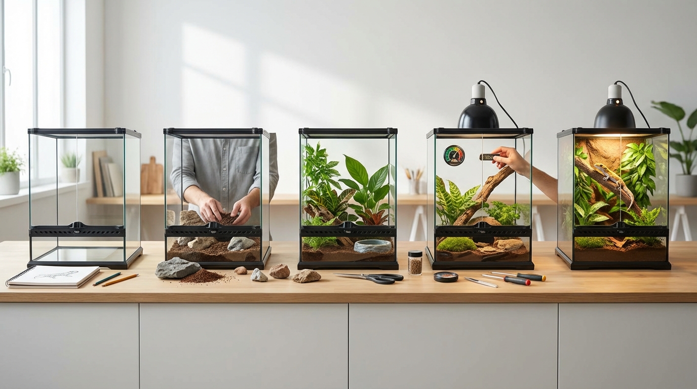 爬虫類テラリウムの作り方【5ステップ】