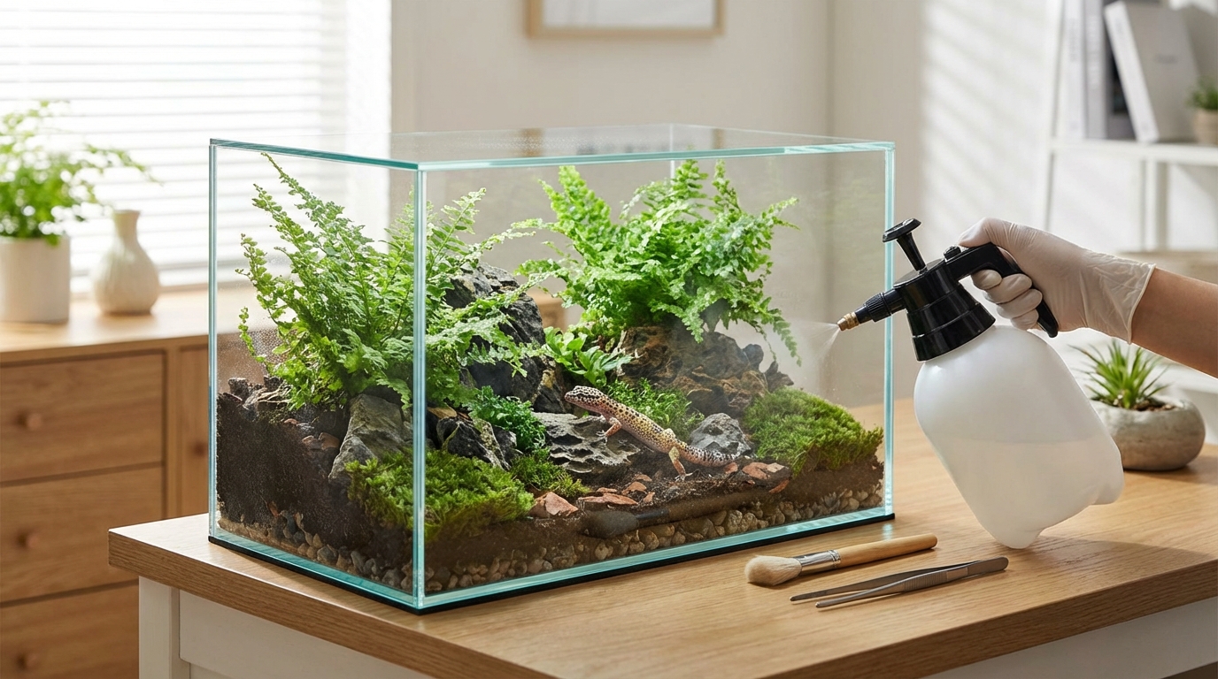 爬虫類テラリウムのメンテナンス方法