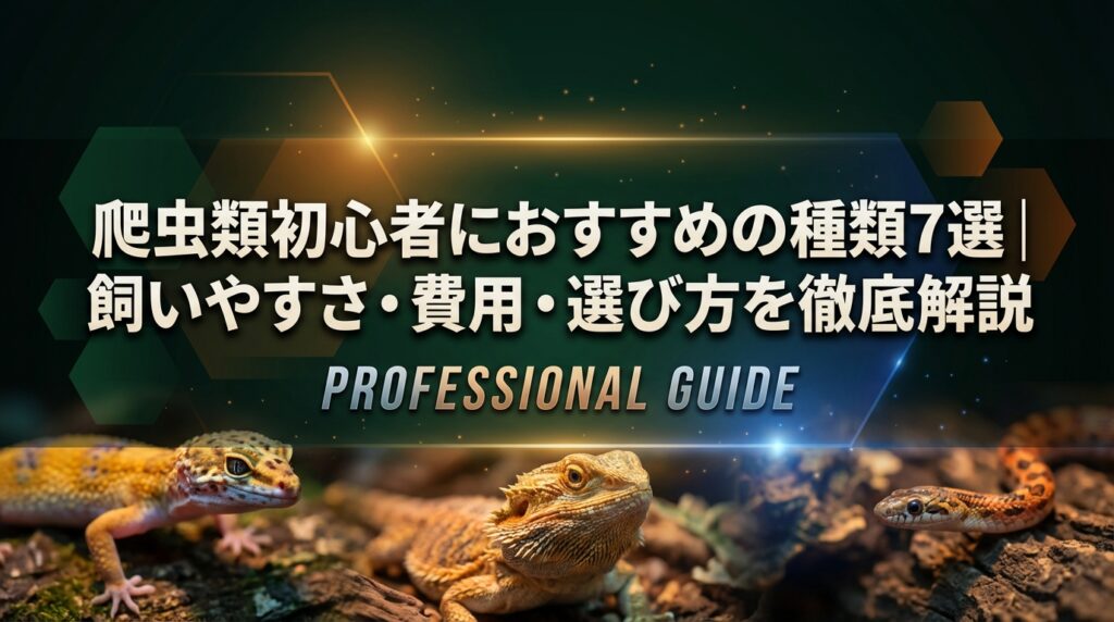 爬虫類初心者におすすめの種類7選｜飼いやすさ・費用・選び方を徹底解説