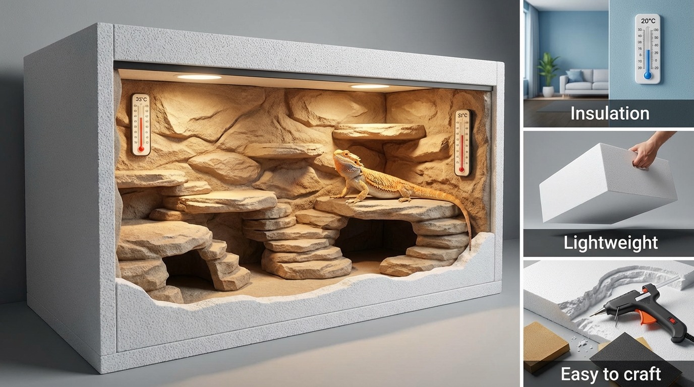 スタイロフォームを爬虫類ケージに使う3つのメリット