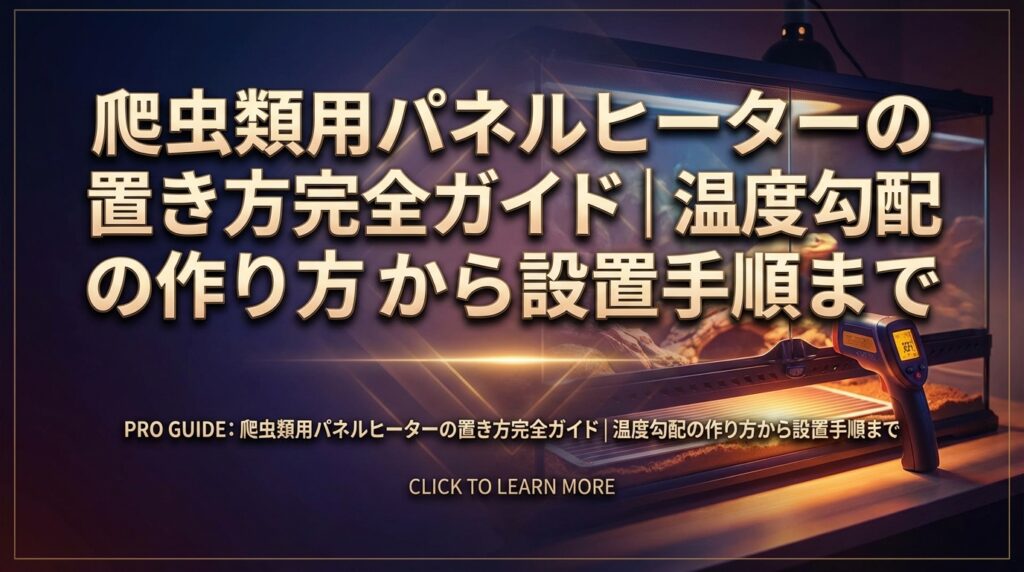 爬虫類用パネルヒーターの置き方完全ガイド｜温度勾配の作り方から設置手順まで