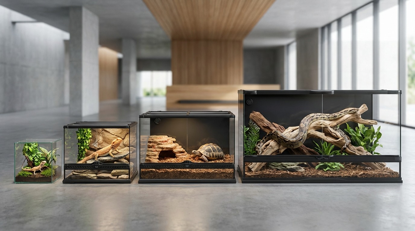 【早見表】爬虫類の種類別・水槽サイズの目安一覧