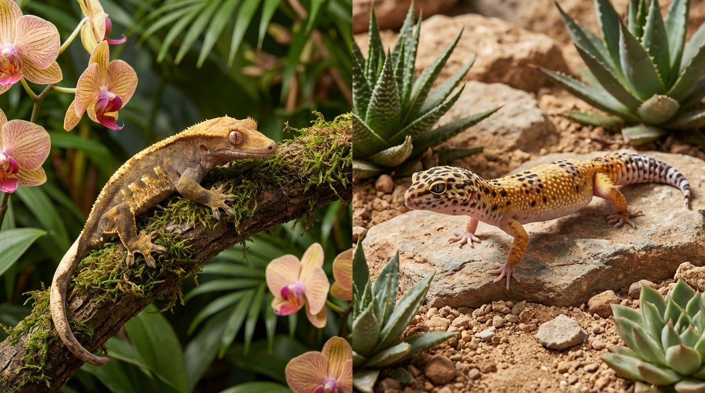 クレスとレオパはどっちが飼いやすい?爬虫類初心者向け比較