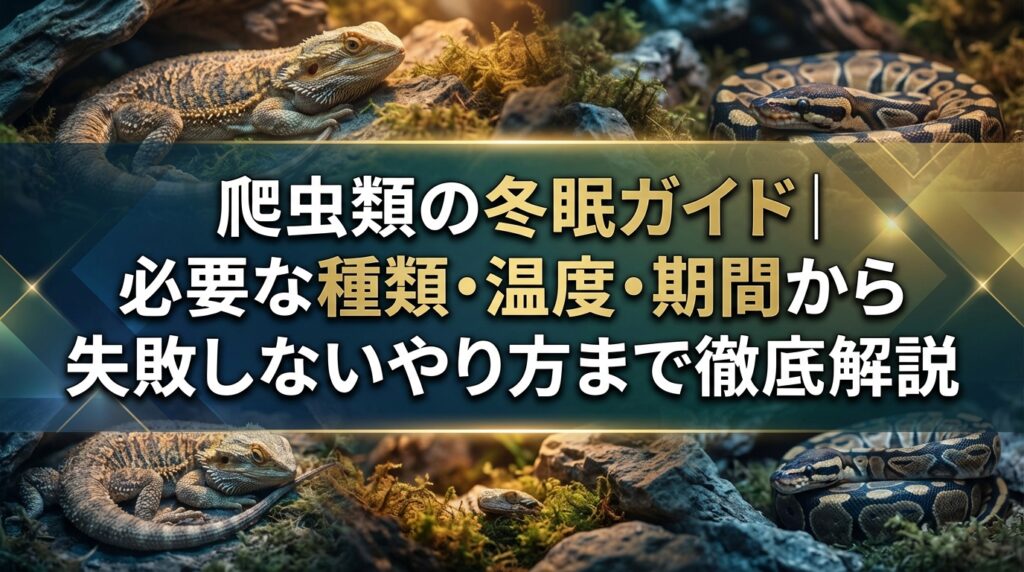 爬虫類の冬眠ガイド｜必要な種類・温度・期間から失敗しないやり方まで徹底解説