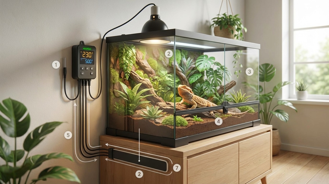 爬虫類用サーモスタットの正しい使い方【設置手順7ステップ】