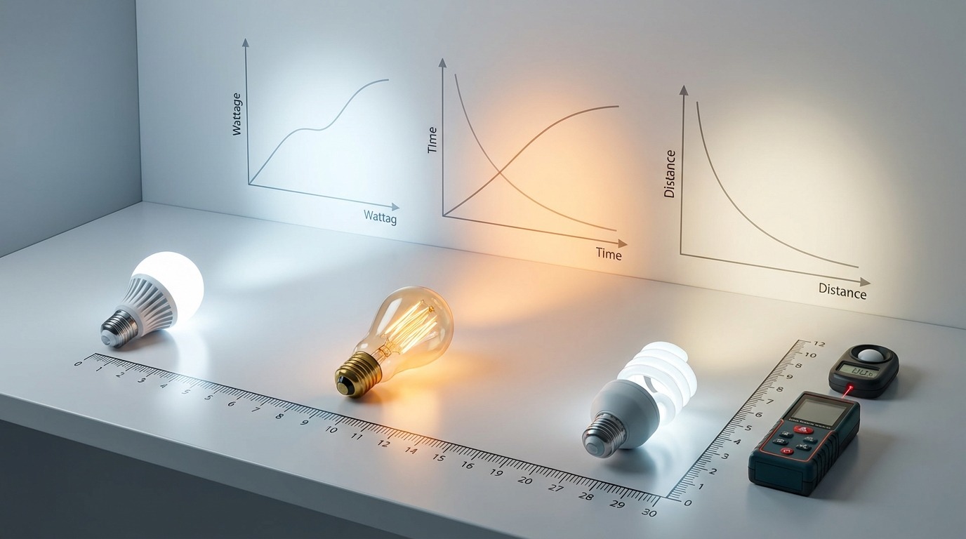 ワット数・点灯時間・距離の目安一覧【早見表】