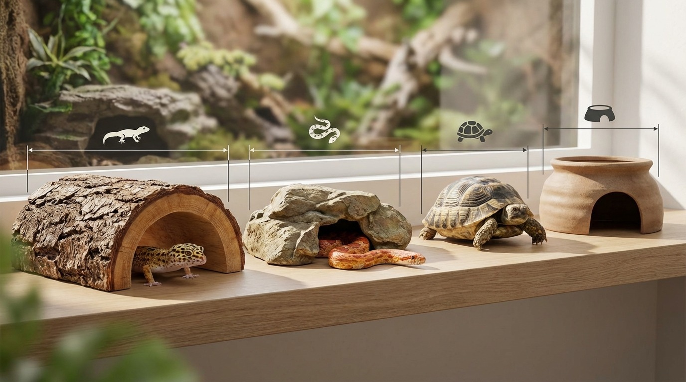 【種類別】爬虫類シェルターの適正サイズ早見表