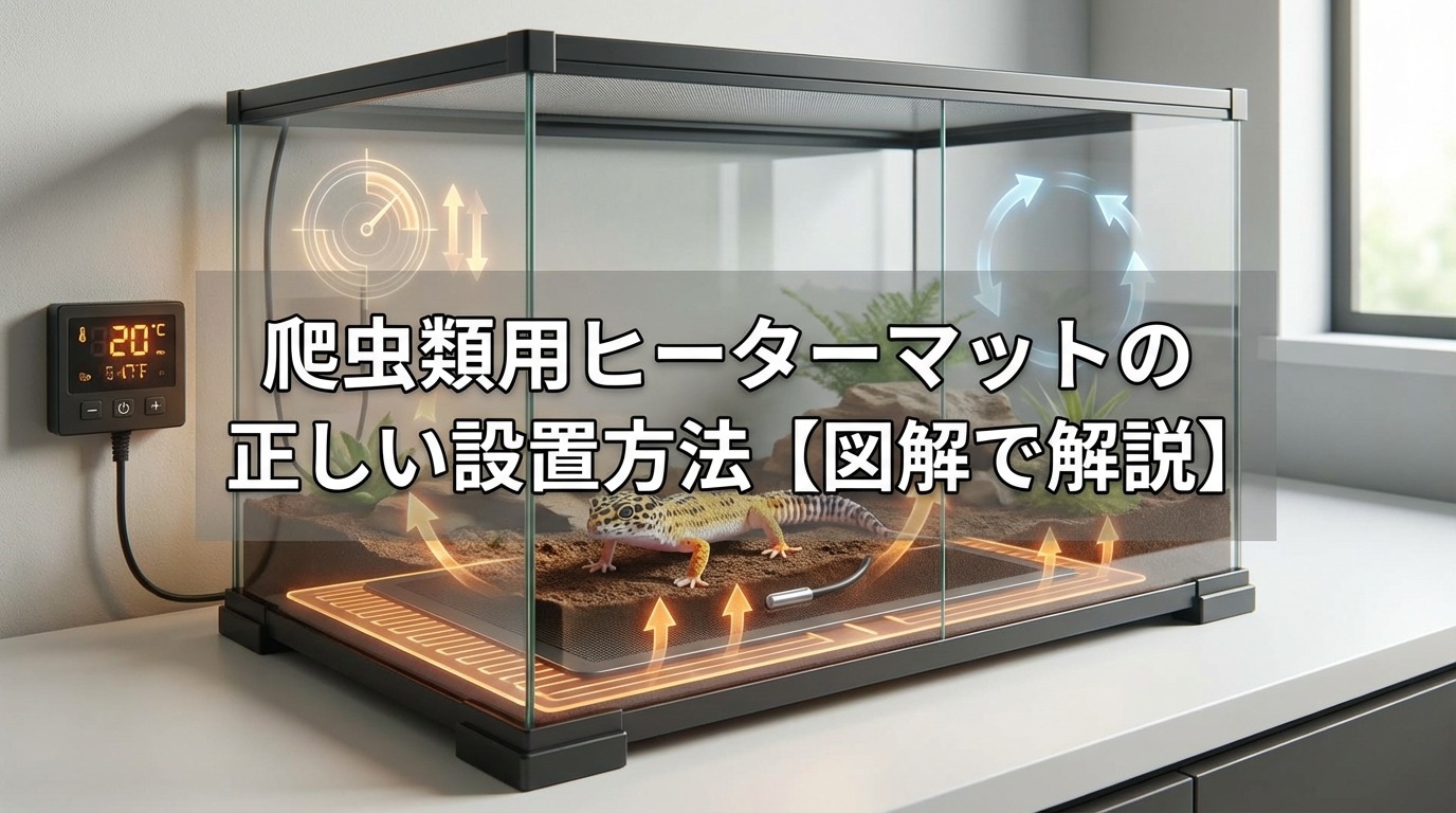 爬虫類用ヒーターマットの正しい設置方法【図解で解説】