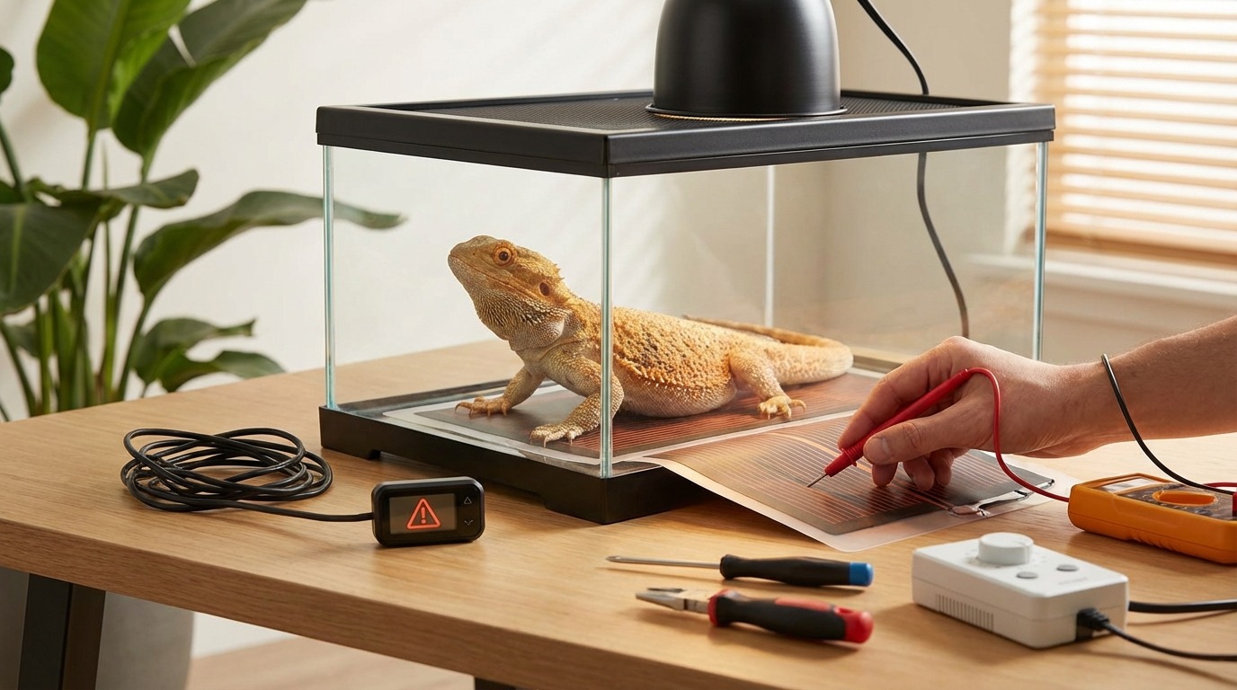 爬虫類用ヒーターマットのトラブル対処法