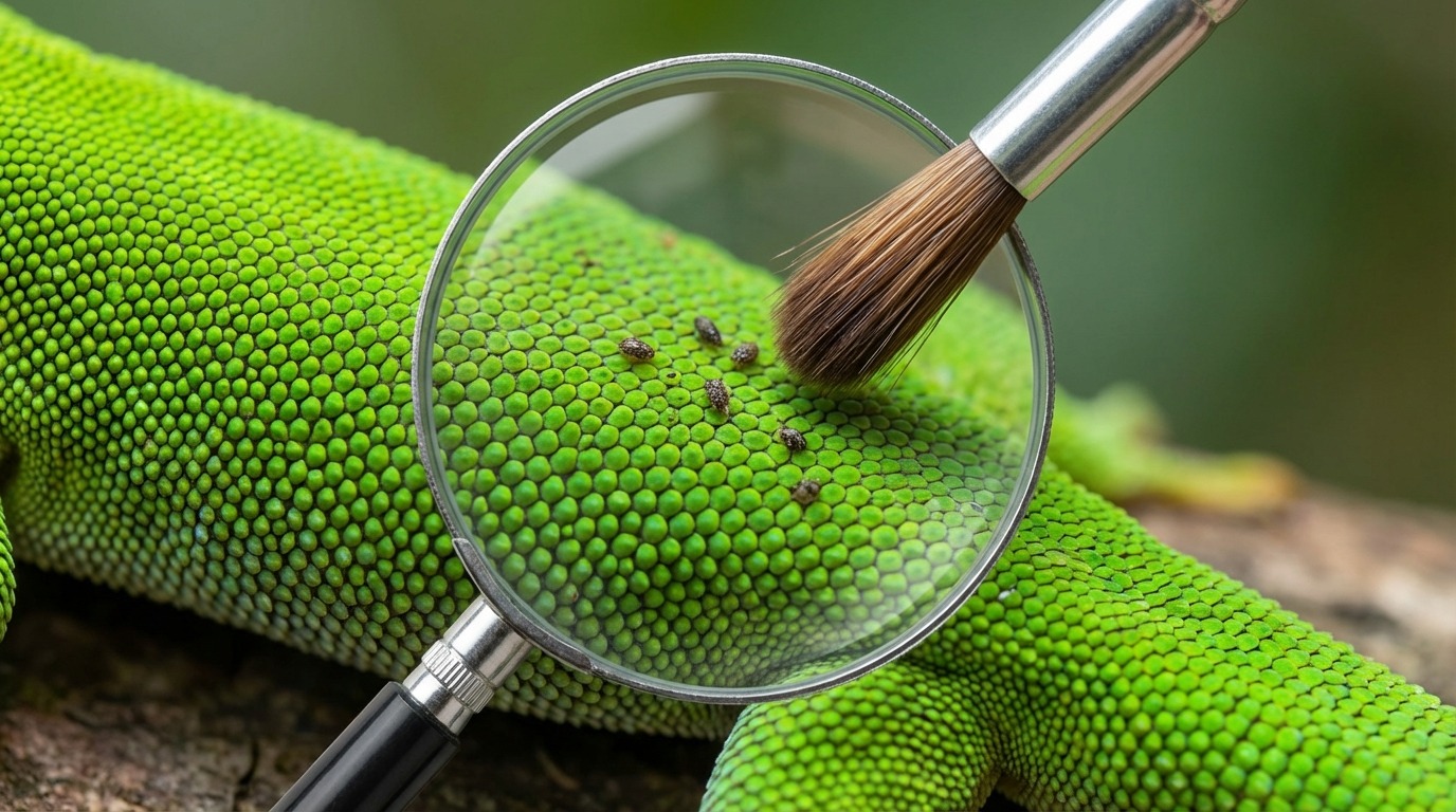 【見分け方】爬虫類についた黒い点はダニ?特徴と確認方法