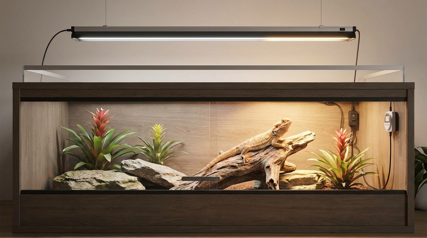 爬虫類用LEDライトの設置方法と使い方の基本