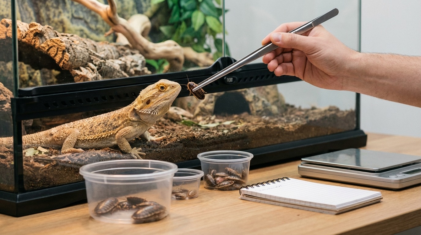 餌用ゴキブリの正しい与え方【サイズ・頻度・量】