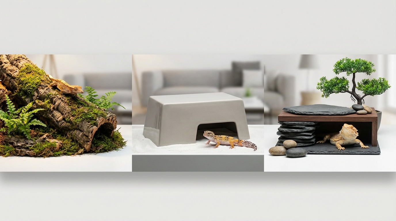 おしゃれな爬虫類シェルターの3つのデザイン系統