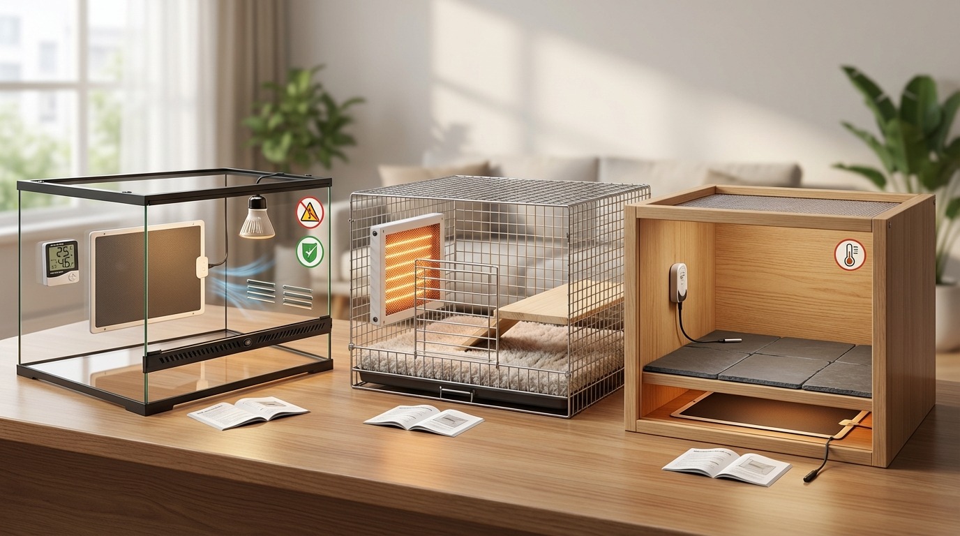 ケージ素材別|パネルヒーター設置時の注意点