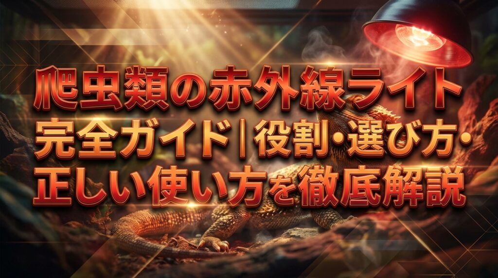 爬虫類の赤外線ライト完全ガイド｜役割・選び方・正しい使い方を徹底解説