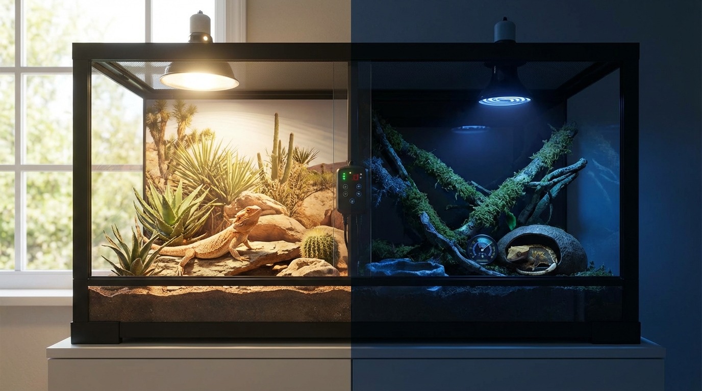 夜間の保温はどうする？爬虫類の昼夜の使い分け