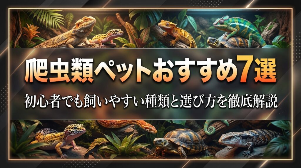 爬虫類ペットおすすめ7選｜初心者でも飼いやすい種類と選び方を徹底解説