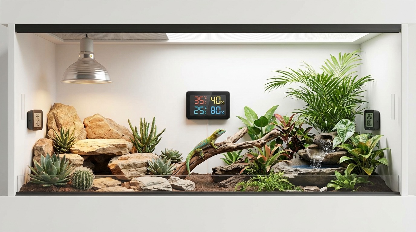 爬虫類ケージへの温湿度計の正しい設置場所と使い方