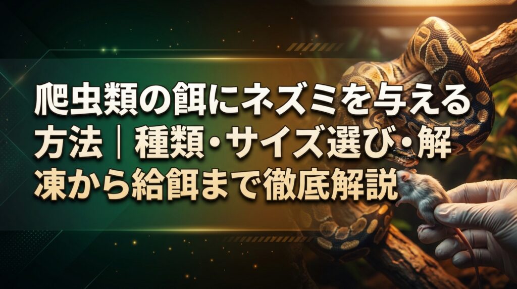 爬虫類の餌にネズミを与える方法｜種類・サイズ選び・解凍から給餌まで徹底解説