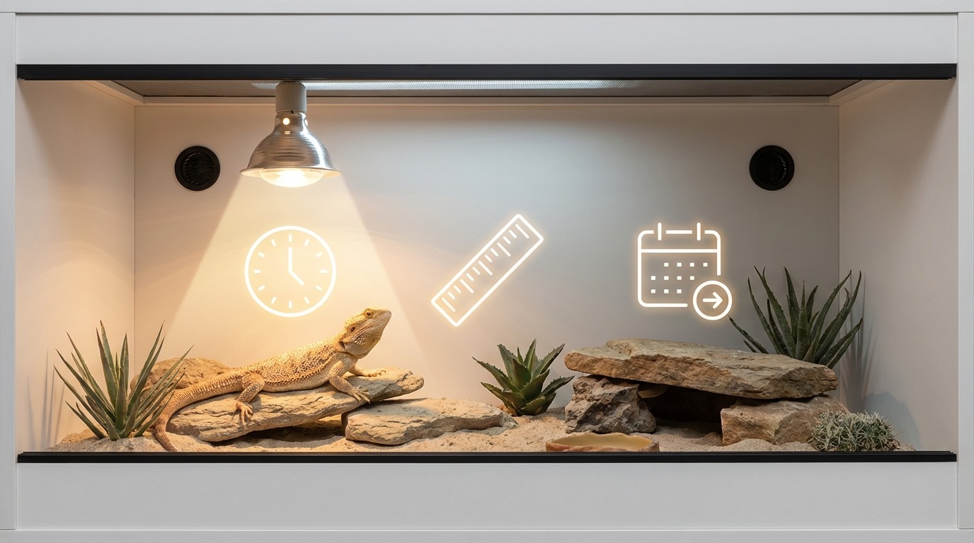 爬虫類の紫外線ライト|照射時間・距離・交換時期の早見表