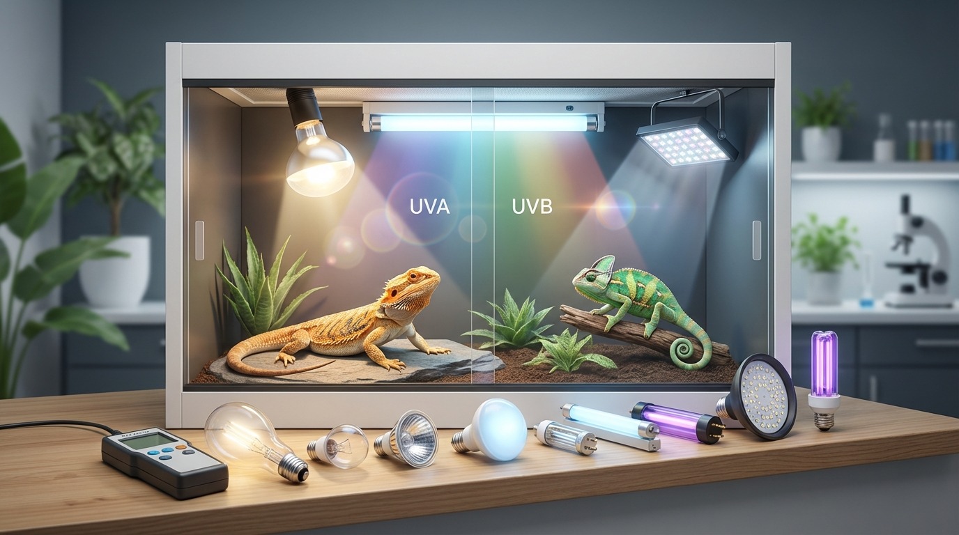 爬虫類用の紫外線ライトの種類と選び方