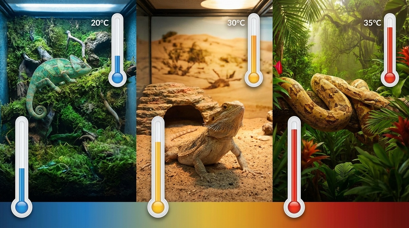【早見表】人気爬虫類の適温一覧