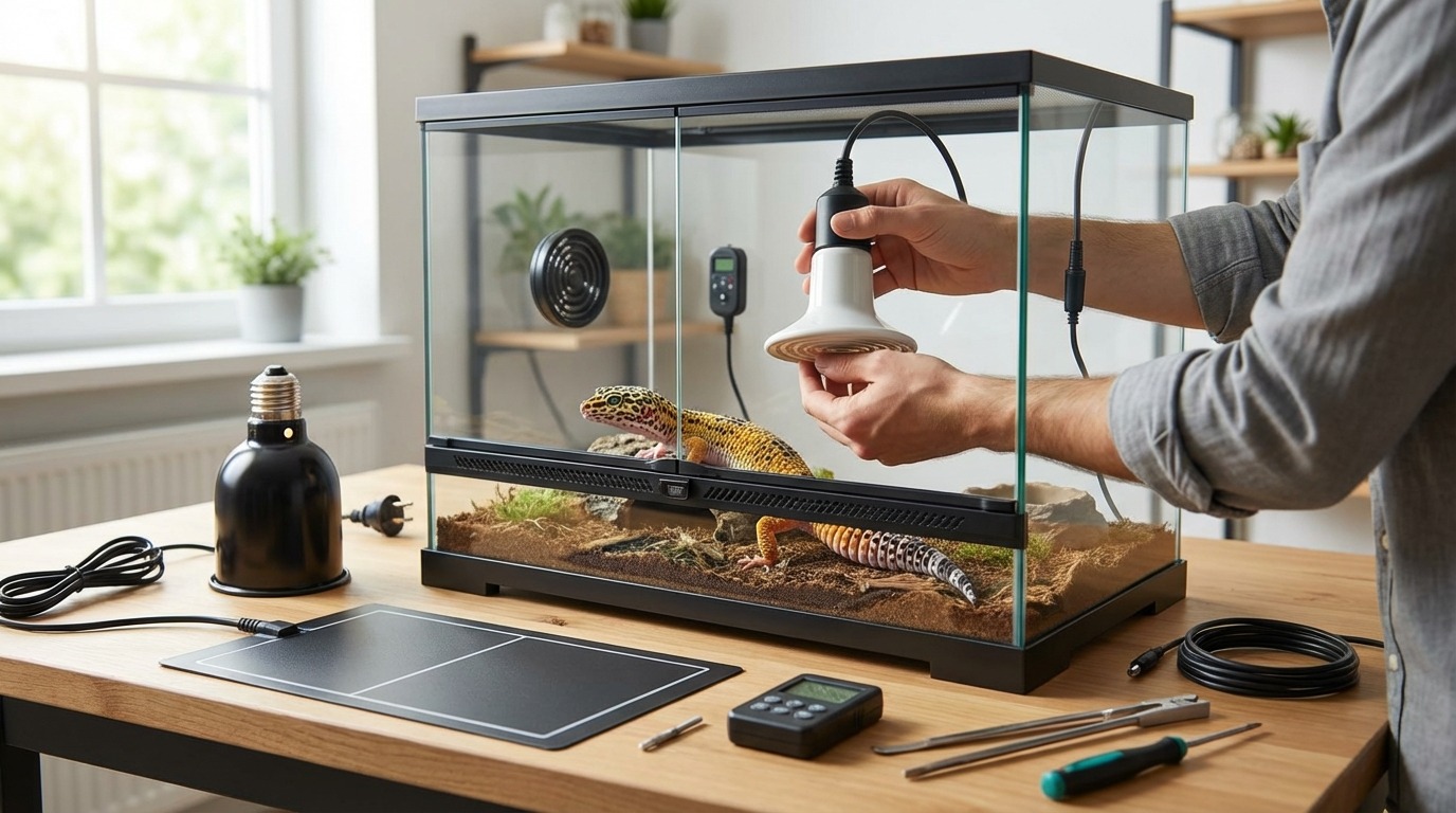 爬虫類の保温器具を正しく設置する方法【実践手順】