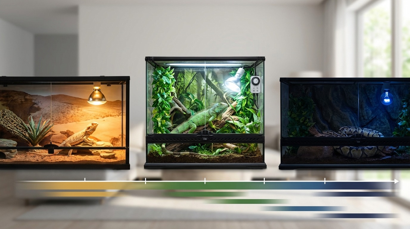 【一覧表】爬虫類の種類別ライト点灯時間の目安