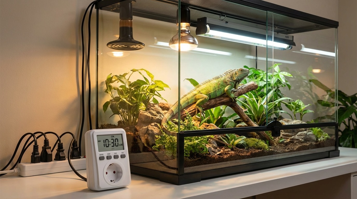 爬虫類ライト用タイマーの接続方法と設定手順【図解】