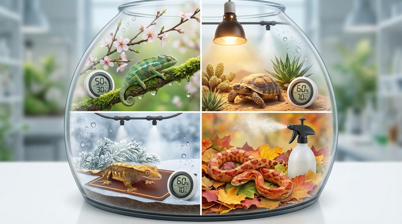 季節別・爬虫類の湿度管理ポイント｜春夏秋冬の注意点