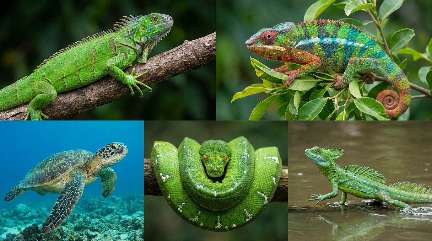 緑の爬虫類の代表5種を写真付きで紹介