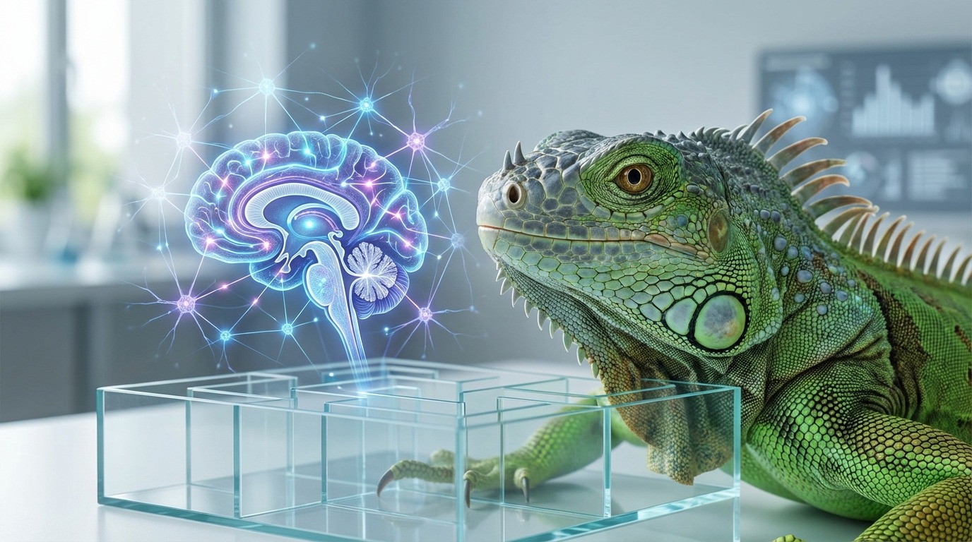 爬虫類の脳構造と行動・学習能力の関係