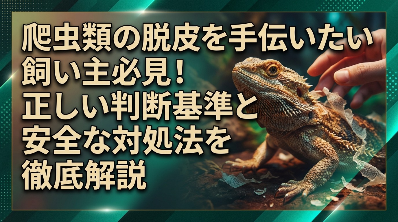 爬虫類の脱皮を手伝いたい飼い主必見!正しい判断基準と安全な対処法を徹底解説