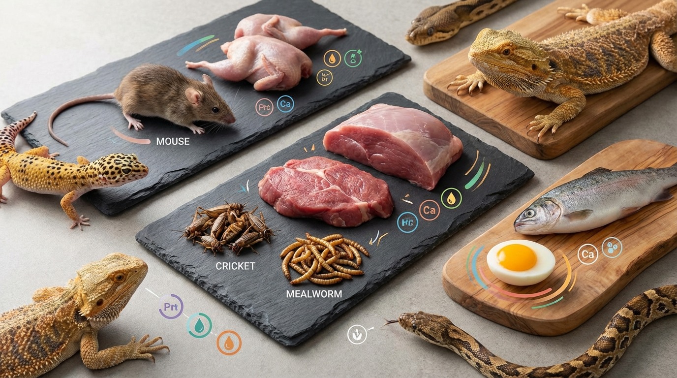 爬虫類に与えられる肉の種類一覧|栄養価と特徴を比較