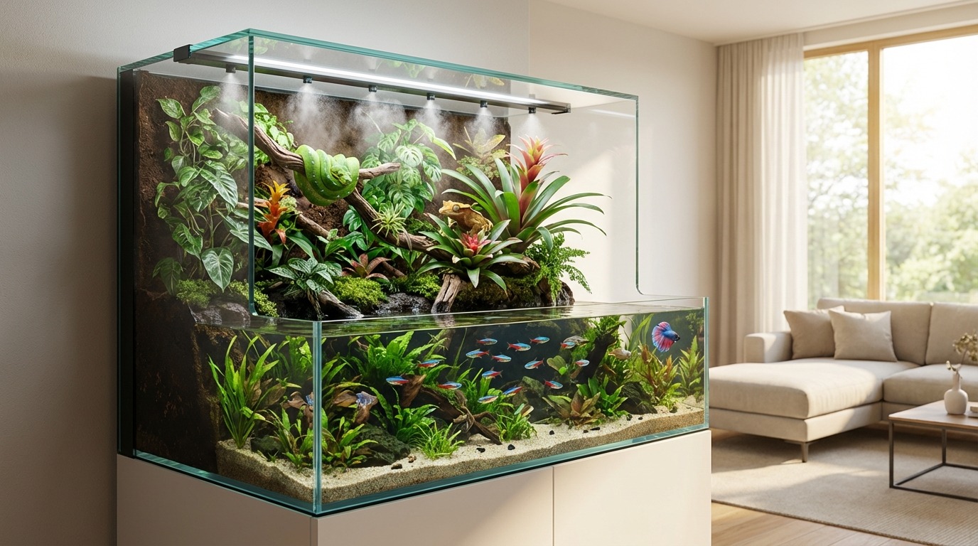 爬虫類と熱帯魚を同居させる水槽の作り方【5ステップ】