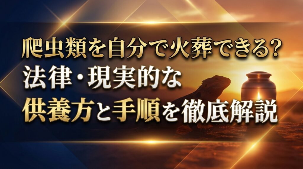爬虫類を自分で火葬できる？法律・現実的な供養方法と手順を徹底解説
