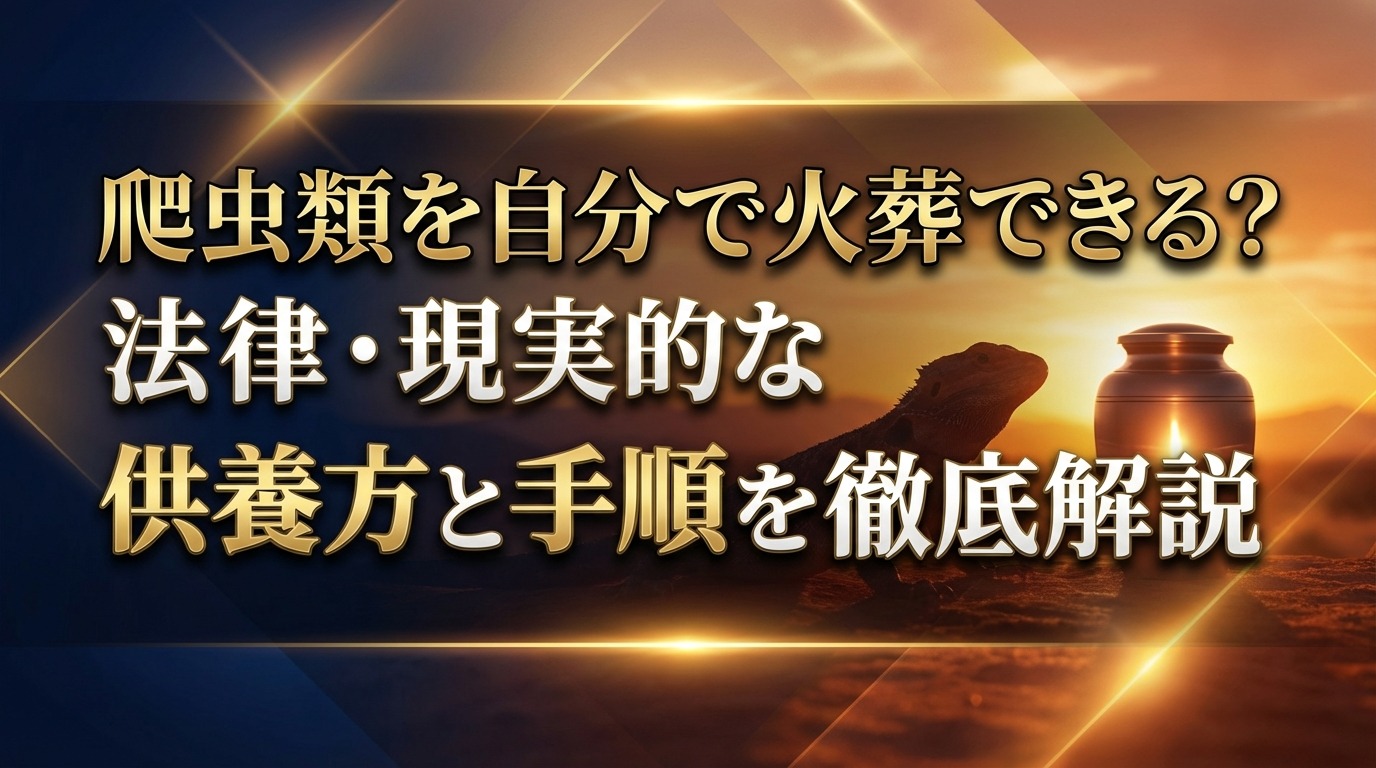 爬虫類を自分で火葬できる？法律・現実的な供養方法と手順を徹底解説