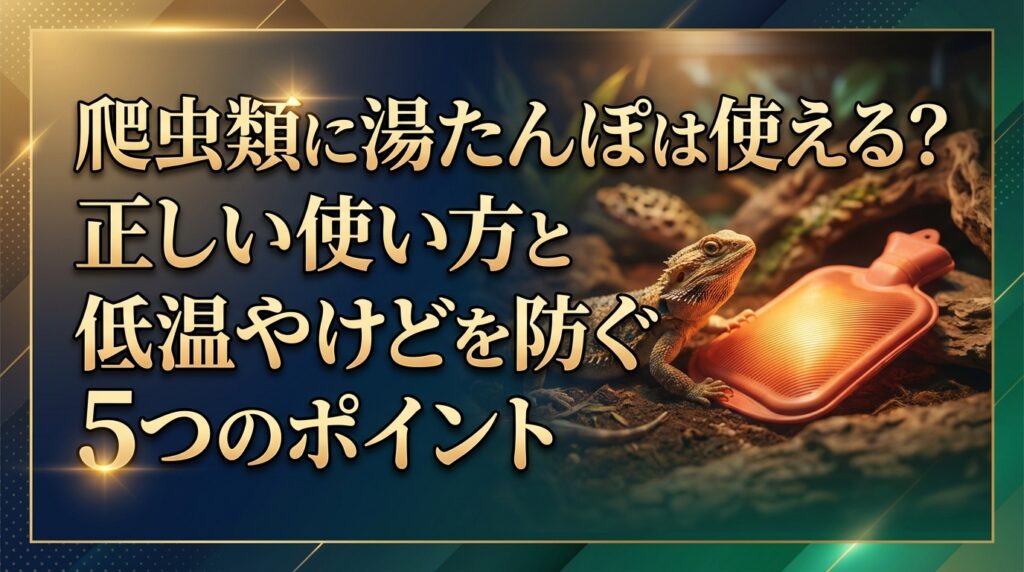 爬虫類に湯たんぽは使える？正しい使い方と低温やけどを防ぐ5つのポイント