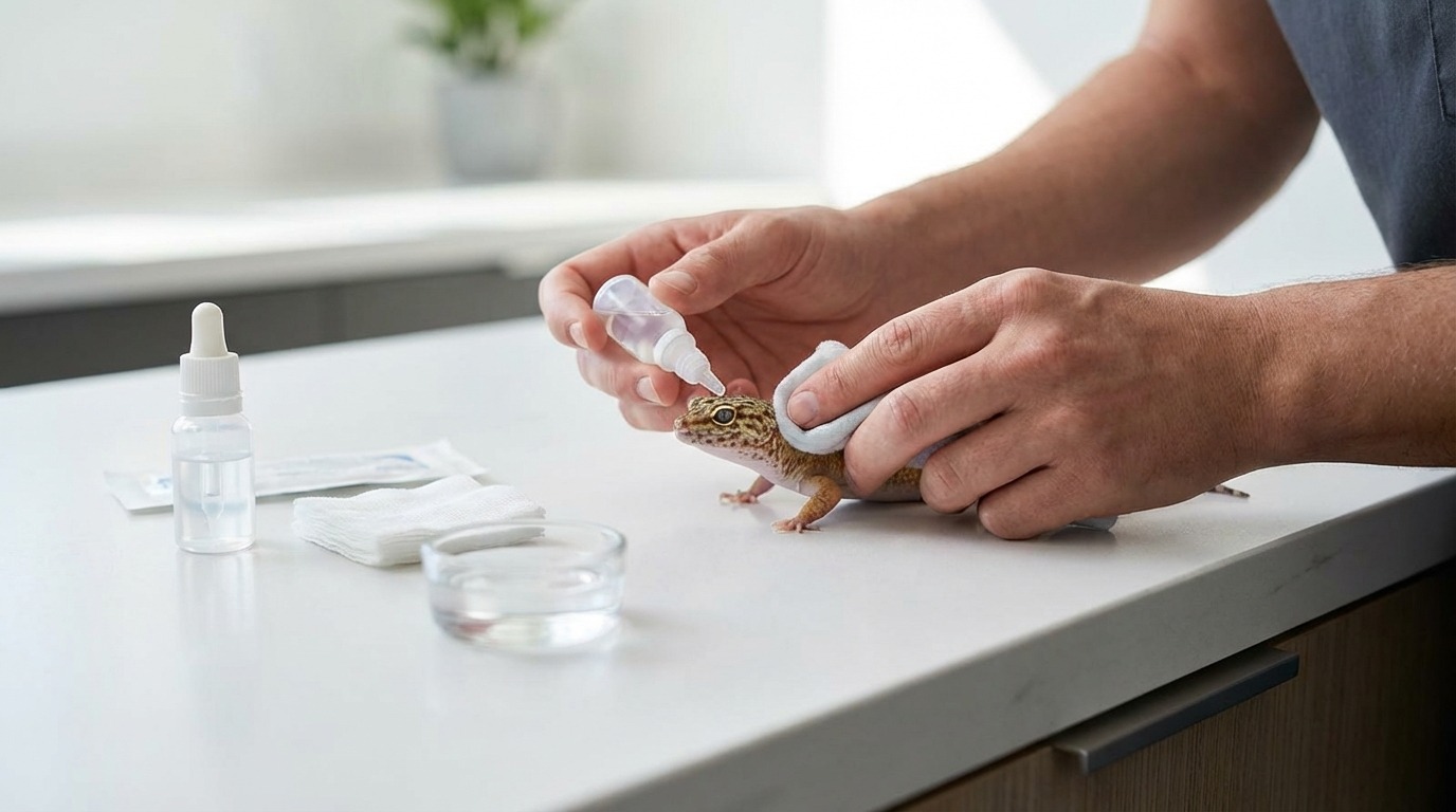 自宅でできる応急処置｜爬虫類の目の洗浄手順