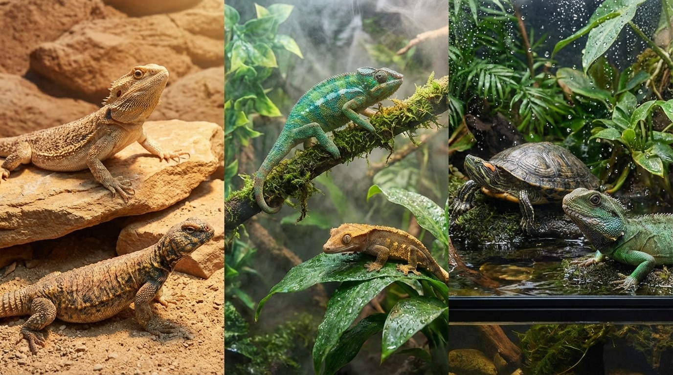 【種類別】爬虫類の適正湿度一覧表