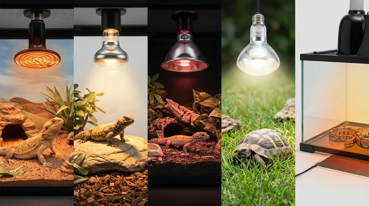爬虫類用保温ライトの種類と違い｜5タイプを徹底比較