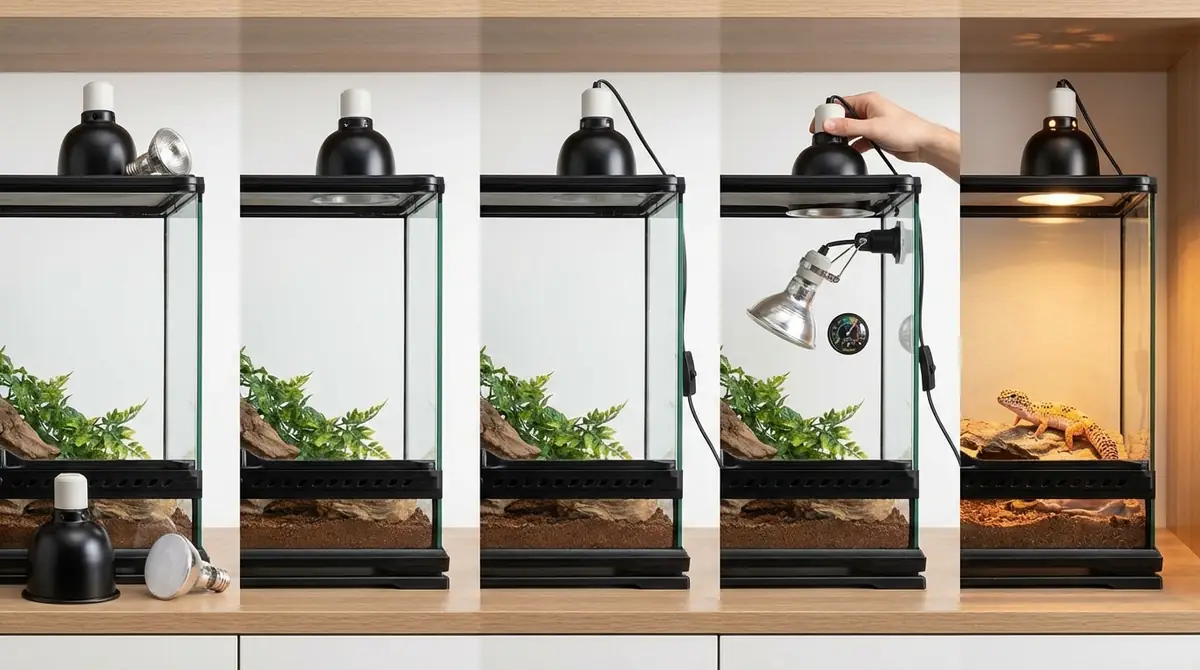爬虫類用保温ライトの正しい設置方法【5ステップ】