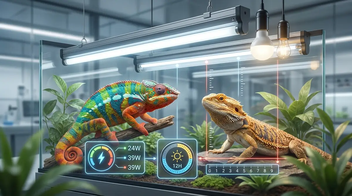 爬虫類用蛍光灯の基本スペック早見表【ワット数・点灯時間・距離】